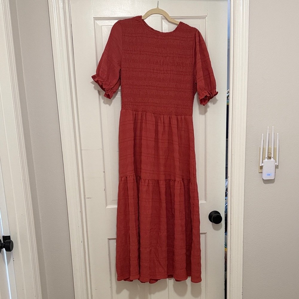 Women’s Tiered Maxi Dress in Rust